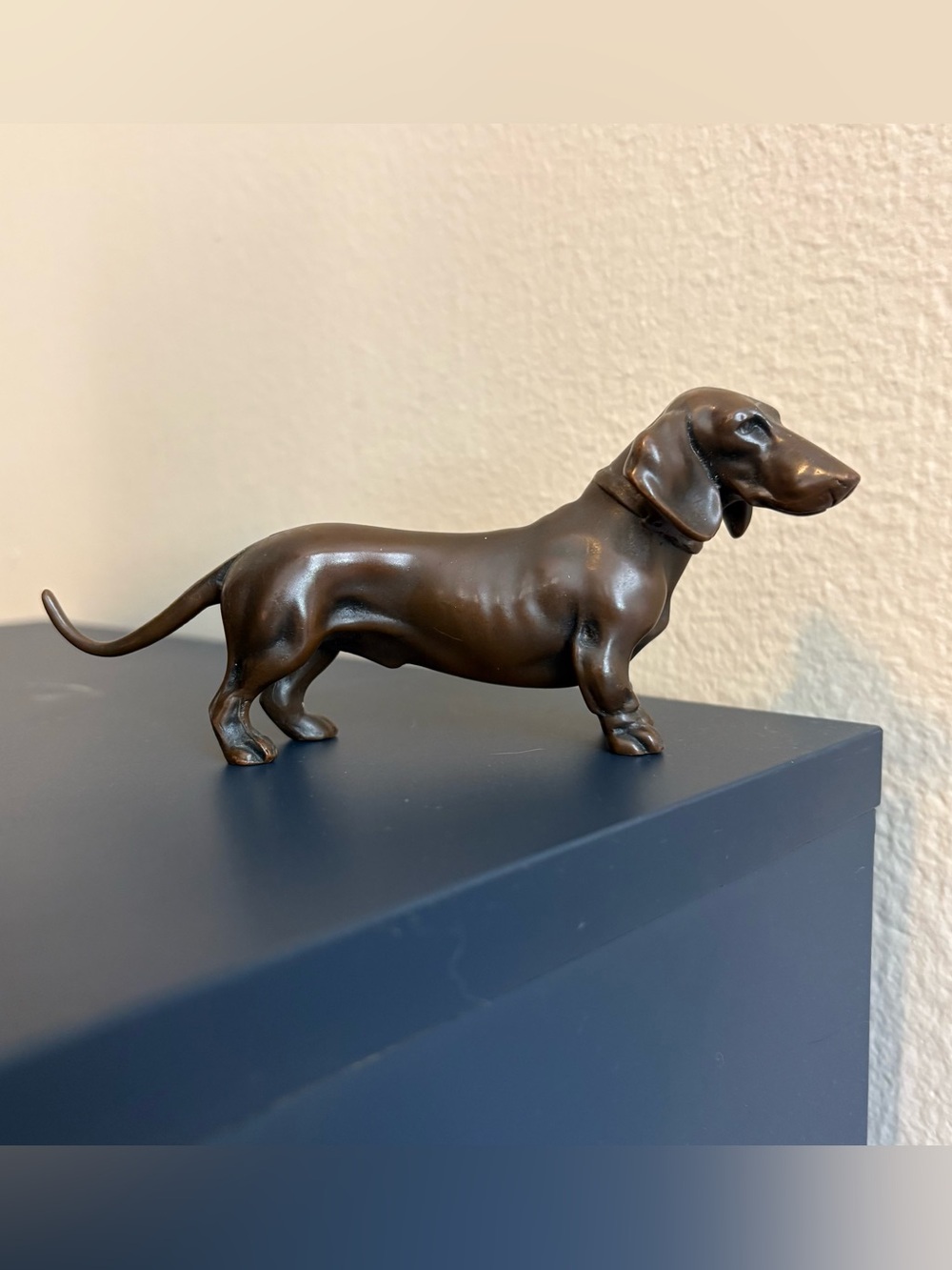 Vintage Bronze Dachshund Figurine